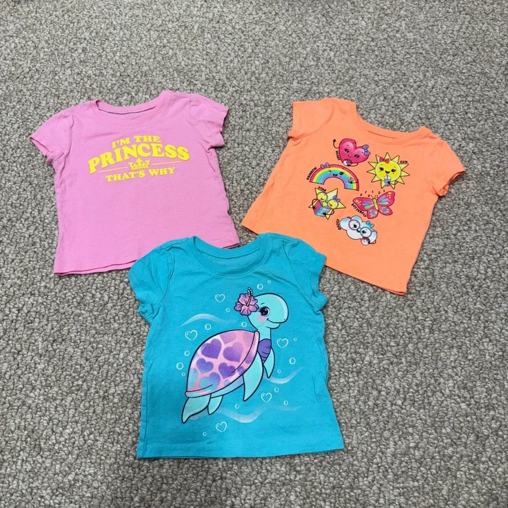 Childrens Place Toddler Girls Size 12-18 Months‎ 3 Pcs T Shirts